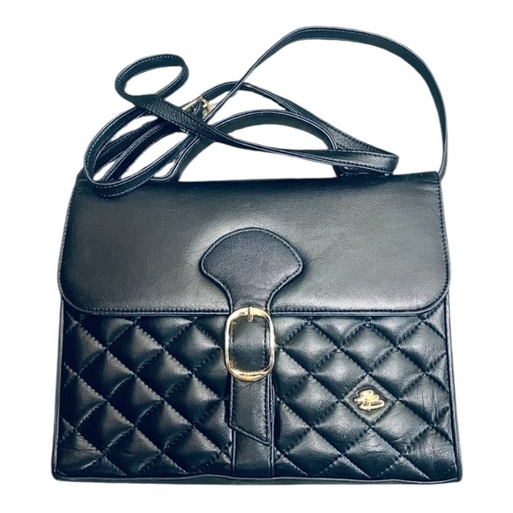 Pierre Balmain Black Buttersoft Quilt Leather Crossbody Bag - Picture 2 of 10